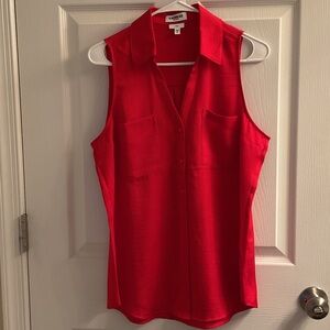 Express Vibrant Red Sleeveless Blouse